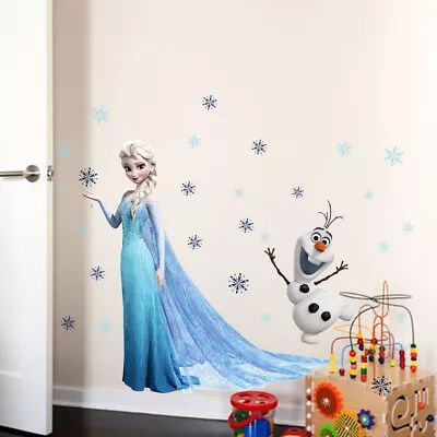 Frozen Princess Wall Decal Elsa Olaf Stickers Vinyl Room Bedroom Kids Nursery • £6.99