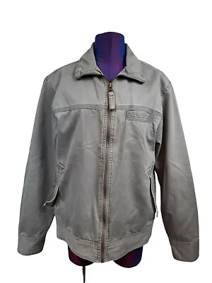 Timberland Bomber Jacket Gray Canvas Y2K Style Size Small Men's • $49.99