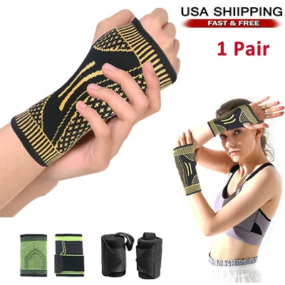 Copper Wrist Hand Brace Support Splint Carpal Tunnel Sprain Arthritis Sports • $5.95