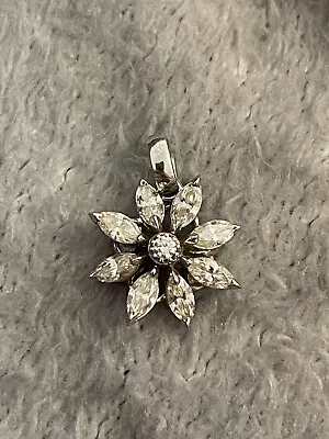 Asprey 18ct White Gold Diamond Daisy Cluster Pendant 1 Carat Marquise Cut  • $4289.56