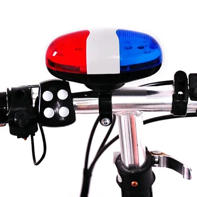 6 Bike Bicycle Police Led Light + 4 Loud Siren Sound Trumpet Cycling Horn Bell • $6.72