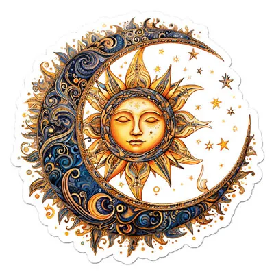 Moon Sun Stars Vinyl Decal Sticker Indoor Outdoor 3 Sizes #11967 • $5.95