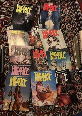 Heavy Metal Magazine Lot Of 12 Issues From 1989 1990 1991 And 1993 • $75