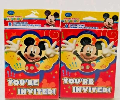 Mickey Mouse Clubhouse Birthday Invitations & Thank You Postcards Lot Of 2 Packs • $11.22