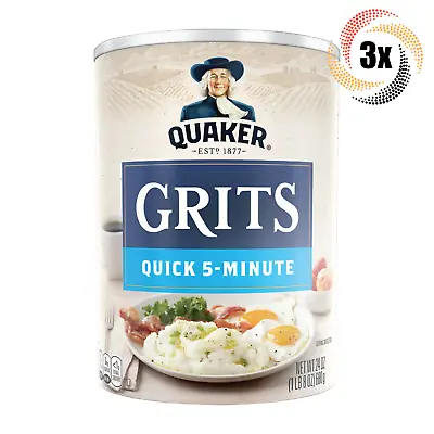 3x Jars Quaker Original Quick 5 Minute Breakfast Grits | 24oz | Fast Shipping! • £23.32