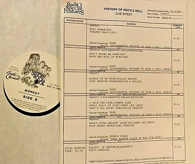 Radio Show:r&r History 5/14/84 Features: Elo (4) Willie Nelson Sun Records (5) • $32.99