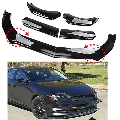 Front Bumper Spoiler Chin Splitter Body Kit Glossy Black For Mazda Speed 3 6 RX • $69.99