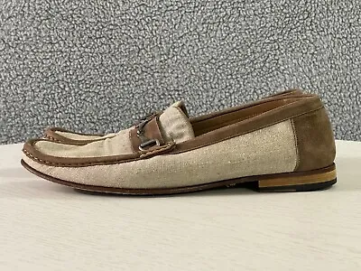 Mezlan Jason Dress Shoes Men's Size 10.5M Linen Suede Slip On Bit Loafers Spain • $59.99