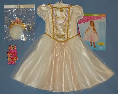 $24.50 • Buy Disney Rapunzel Costume Dress-3t-4t;4-6;8-10-wedding-tiara-hairbows-necklace-lot