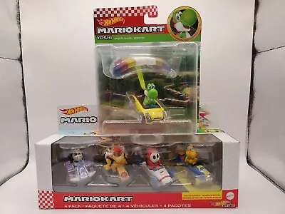 Hot Wheeels Lot Of 2- One Mario Kart 4 Pack & One Yoshi Diecast Cars Nintendo • $29.99