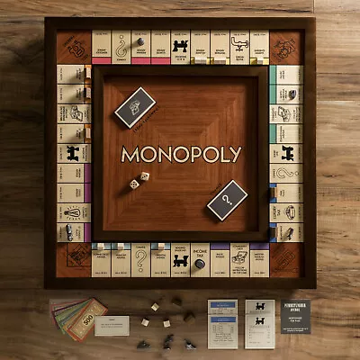 Monopoly Heirloom Edition W/ Walnut Game Cabinet Premium Collectible Board Game • $349.99