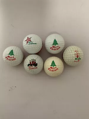 VERY RARE Vintage Ping Eye Karsten 6 Golf Balls Red White Merry Christmas Logos • $137.03
