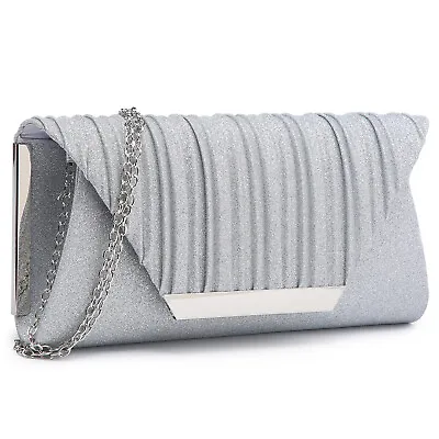 Dasein Womens Glitter Evening Clutch Bag Wedding Purses Cocktail Party Prom • $18.99