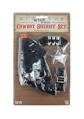 Cowboy Wild West Sheriff Set Pistol Gun Belt Holster Bullet & Badge Fancy Dress • £6.99