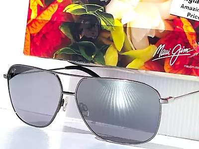 Maui Jim KAMI Gunmetal Silver POLARIZED Silver GLASS Lens Sunglass DSB778-02D • $164.88