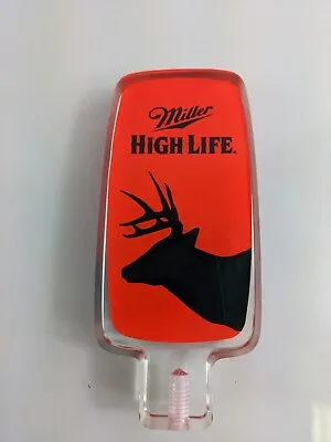 Miller High Life Blaze Orange Buck Acrylic Beer Tap Handle NEW • $44.95