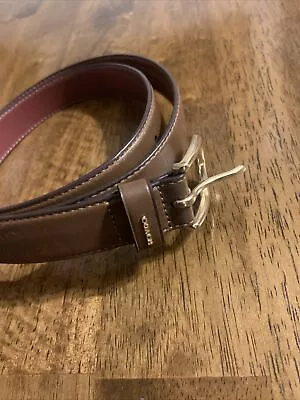 Coach Class Leather Belt Saddle Brown Wine Red Small Medium F78180 $128 • £23.74