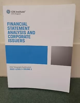 Cfa Institute Financial Statement  Analysis & Corporate Issuers 2022 Lev 1 Vol 3 • £24.99