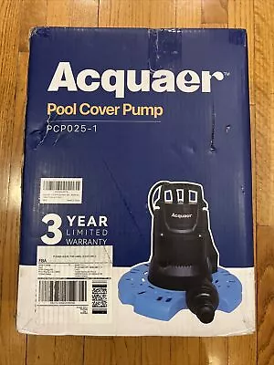 Acquaer PCP025-1 Pool Cover Pump 2300 GPH 1/4 HP Submersible • $55