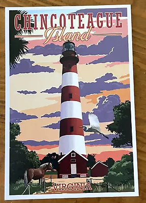 Chincoteague Virginia - Lighthouse - Lantern Press Postcard • $2.25