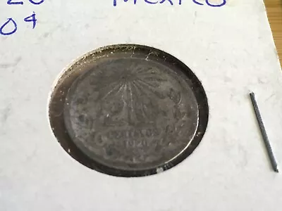 1920 Mexico 20 Centavos- Eagle & Snake. Details World Coin - Toned # 1049E • $12.99