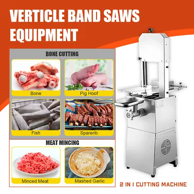 550W 2-in-1 Commercial Butcher Band Saw Meat Slicer And Sausage Stuffer Maker • $579