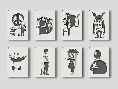 Banksy Stencils For Wall Art And Home Decor Stencils. SET 2 • £2.95