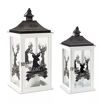 Merry Christmas Lantern (Set Of 2) 17.5 H 22.75 H Wood • $60.43