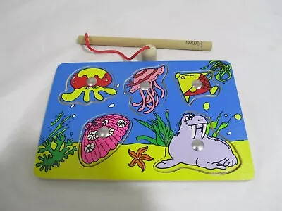 £7.87 • Buy Magnetic Sea Puzzles Wooden Pieces And Fishing Rods. 18 X 13cm. 6 Pieces. 