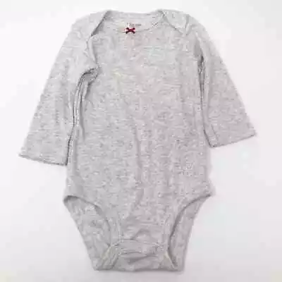 Carter's Baby Girl Long Sleeve Gray Bodysuit 6M • $3.75