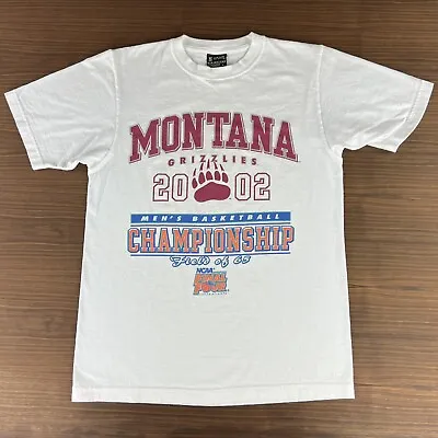 Vintage Y2K 2002 NCAA Montana Grizzlies Finals Four Basketball Men’s T-Shirt • $14.96