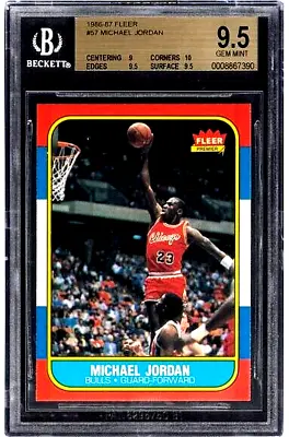 1986 Fleer Michael Jordan Rookie Card #57 BGS 9.5 Hall Of Fame 10 Sub With 9.5🏀 • $59999