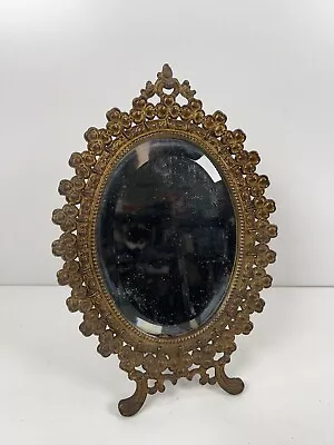 Antique 1908 Cast Iron Vanity Mirror Standing Victorian Ornate Signed A.F. Vtg • $42.96