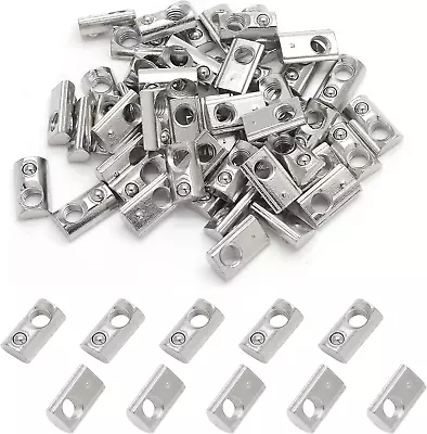 Qjaiune 100Pcs M5 Spring T Nut 2020 Aluminum Extrusion T Nuts Roll-In T Spring  • $21.88