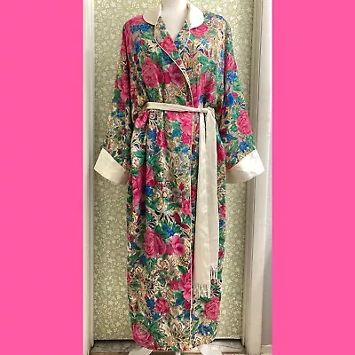 Vintage Victoria’s Victoria Secret Size M/L Flower Floral Robe Kimono Sleepwear • $7.99