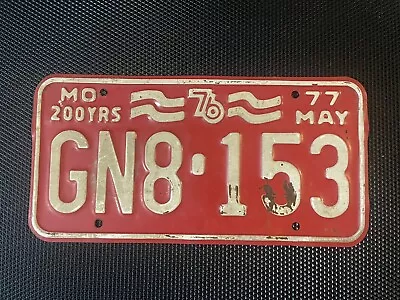 Missouri License Plate 1977 May Gn8 153 • $9.99