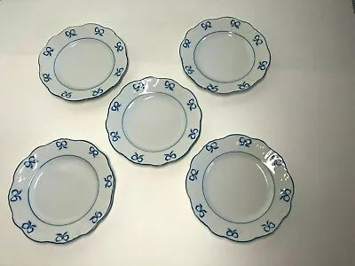 5 - Vista Alegre Ruban Blue Bread & Butter Plates 6 3/8  • $129.99
