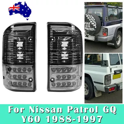 For Nissan Patrol GQ 1/2 Series 1988-1997 LED Smoked Black LH+RH Tail Lights NEW • $105.95