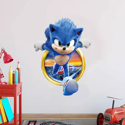 Self Adhesive Sonic Wall Decals Sticker Children Cartoon Bedroom Wall Decor • $18.99