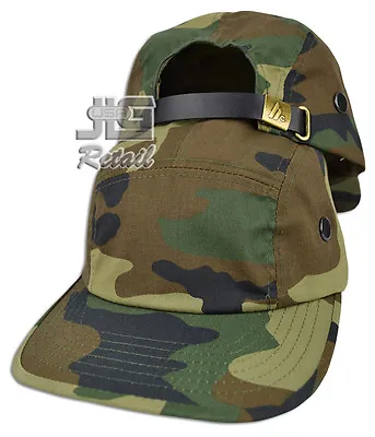 5 Panel Cap Strap Back Hat Leather Strap Cap Plain Blank MC • $14.99