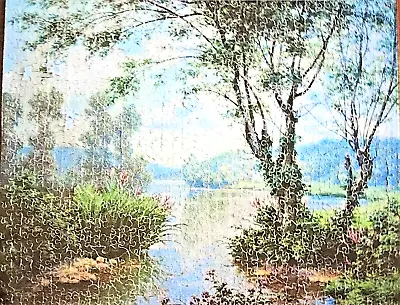 RARE OLD Victory England Wood Jigsaw Puzzle STILL WATERS COUNTRY 800+ Pieces • $125