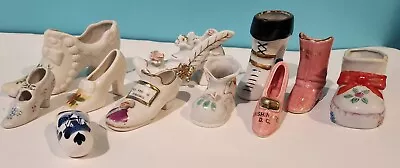 Vintage Japan Porcelain Miniature Shoe Boots Figurines Lot Of 11 • $21.95