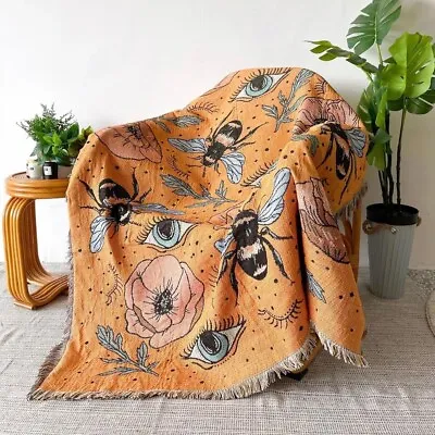 Evil Eye Blanket Camping Picnic Home Sofa Throw Blanket Home Decor Bee • £35