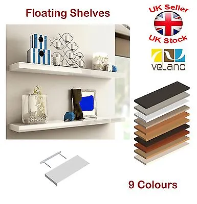 £6.97 • Buy Modern Floating Wall Shelves 9 Colours 4 Lengths Bookcase Display Shelf Storage