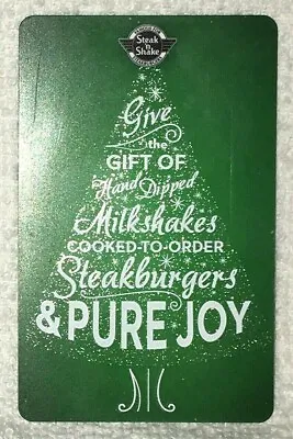 Steak N Shake Steakburgers Pure Joy Green Christmas Holiday Tree 2016 Gift Card • $2.49