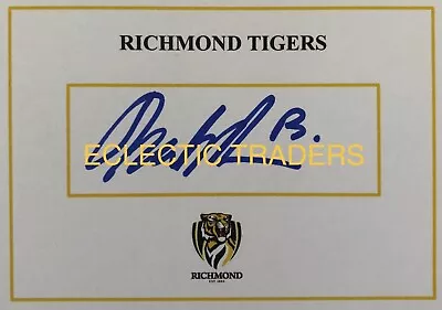 Hugo Ralphsmith SIGNED Richmond Tigers Card. AFL Football. Dustin Martin Dion • $35