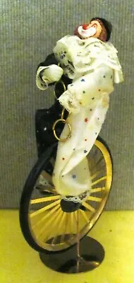 Vintage 70's Clown Riding Unicycle By Victoria Impex Corp Metal Base • $9