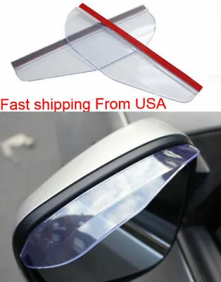 1 Set Of Clear Fixable Tpu Rear View Mirror Window Visor Guard Weather Resistant • $5.99