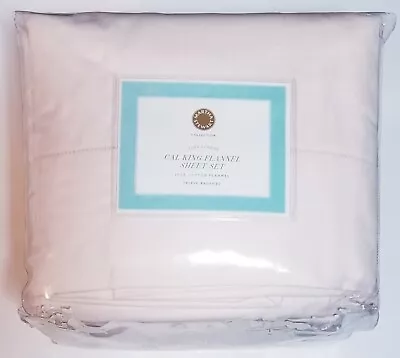 Martha Stewart Cal King Flannel Sheet Set Triple Brushed Light Pink Year 2007 • $179.99