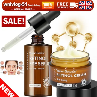 NEW Retinol Cream Face Anti Aging Serum Remove Wrinkle Melasma Acne Dark Spots • £12.95